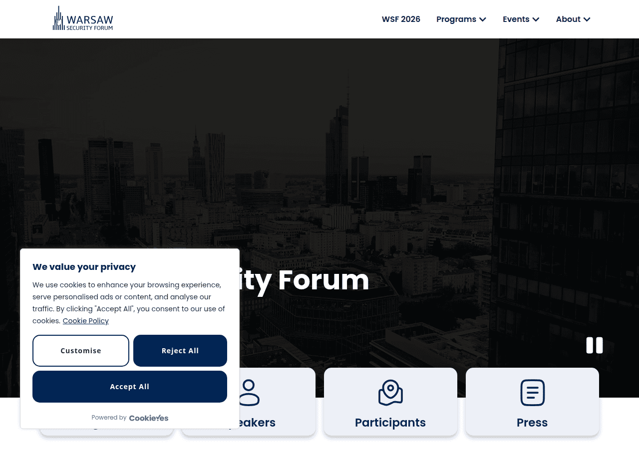 Screenshot of warsawsecurityforum.org