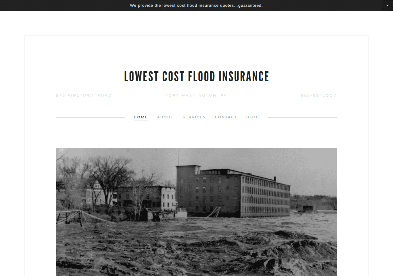 Screenshot of lowestcostfloodinsurance.com