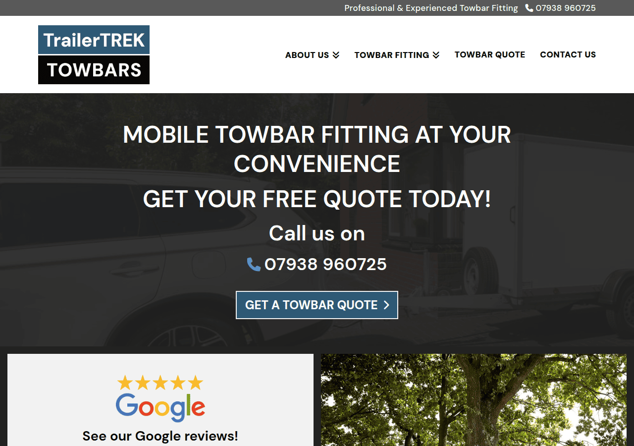 Screenshot of trailertrektowbars.co.uk