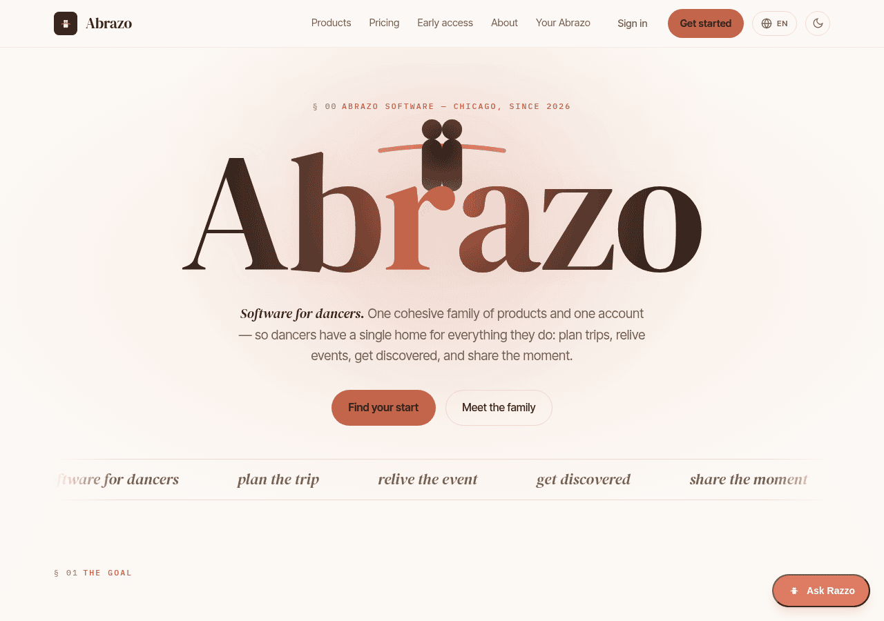 Screenshot of abrazo.dev