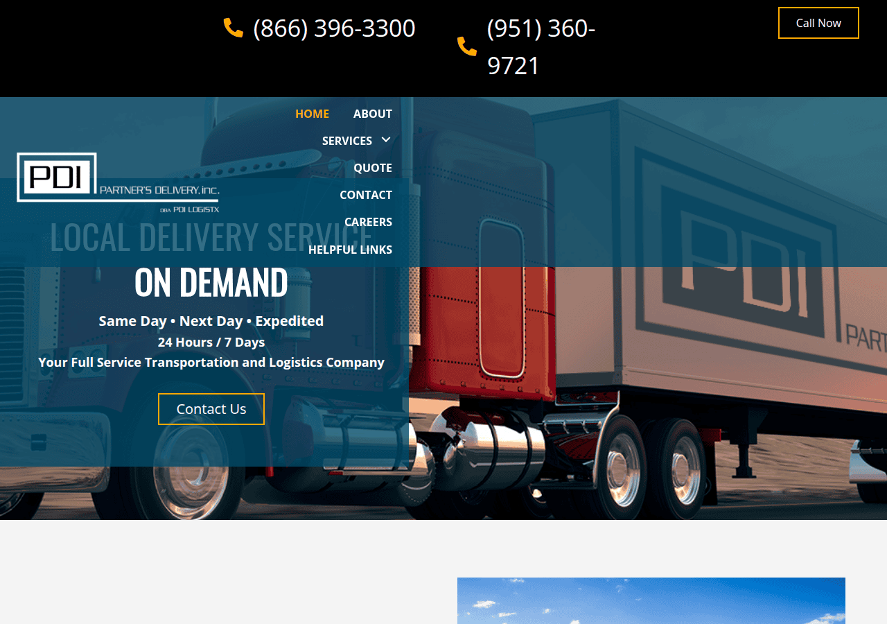 Screenshot of partnersdelivery.com