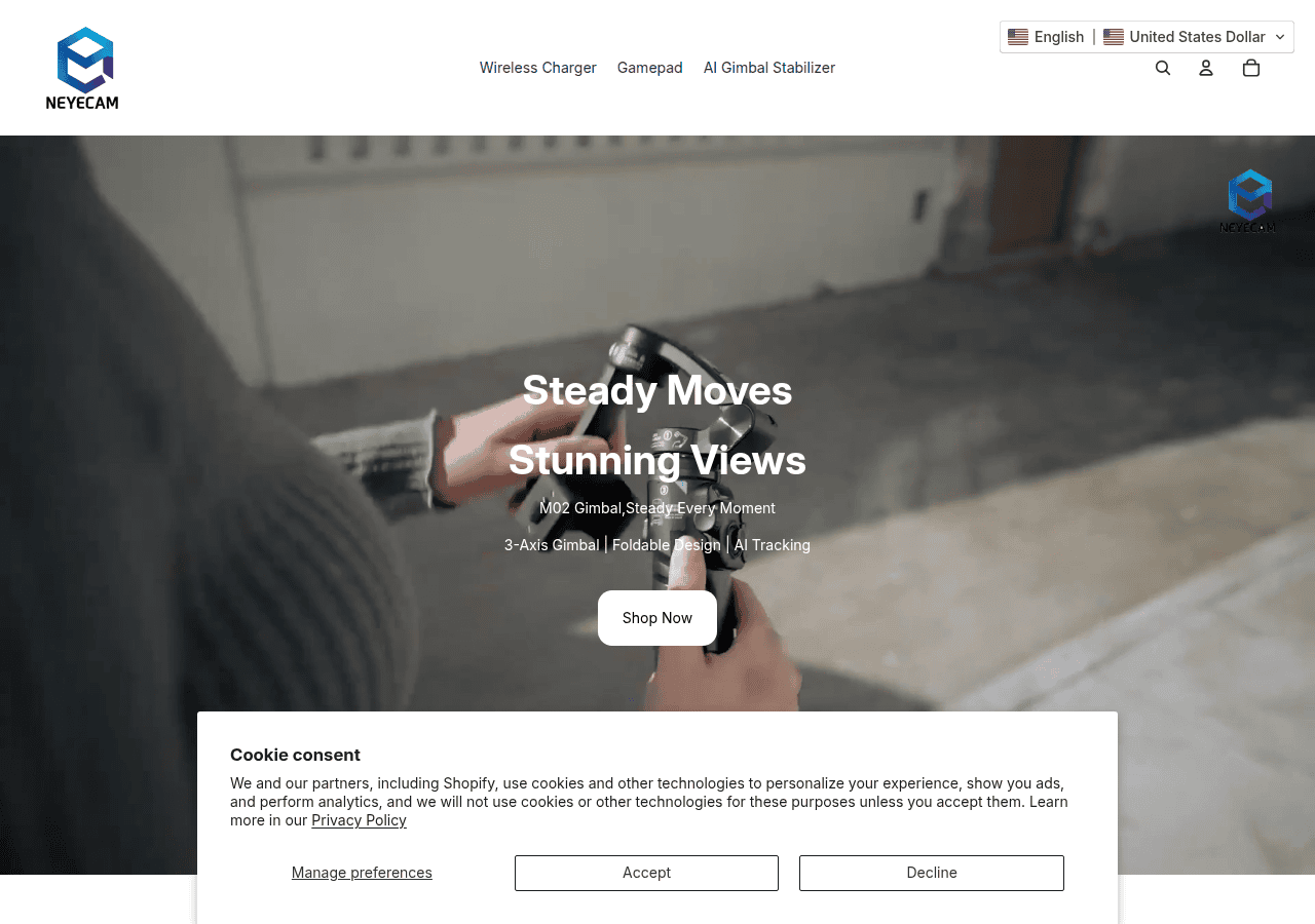 Screenshot of neyecam.com