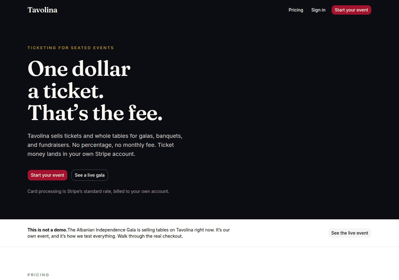 Screenshot of thetavolina.com