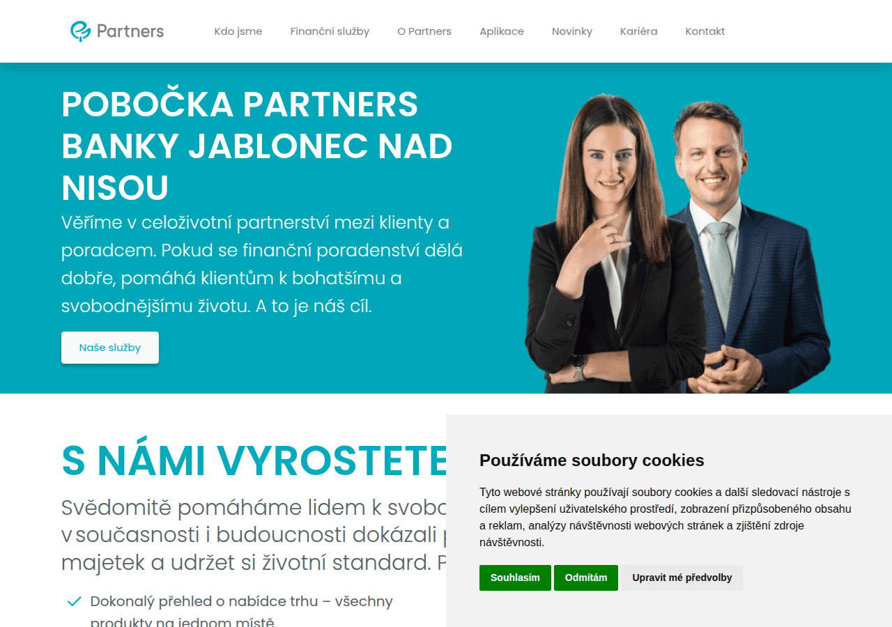 Screenshot of partnersjablonecnn.cz