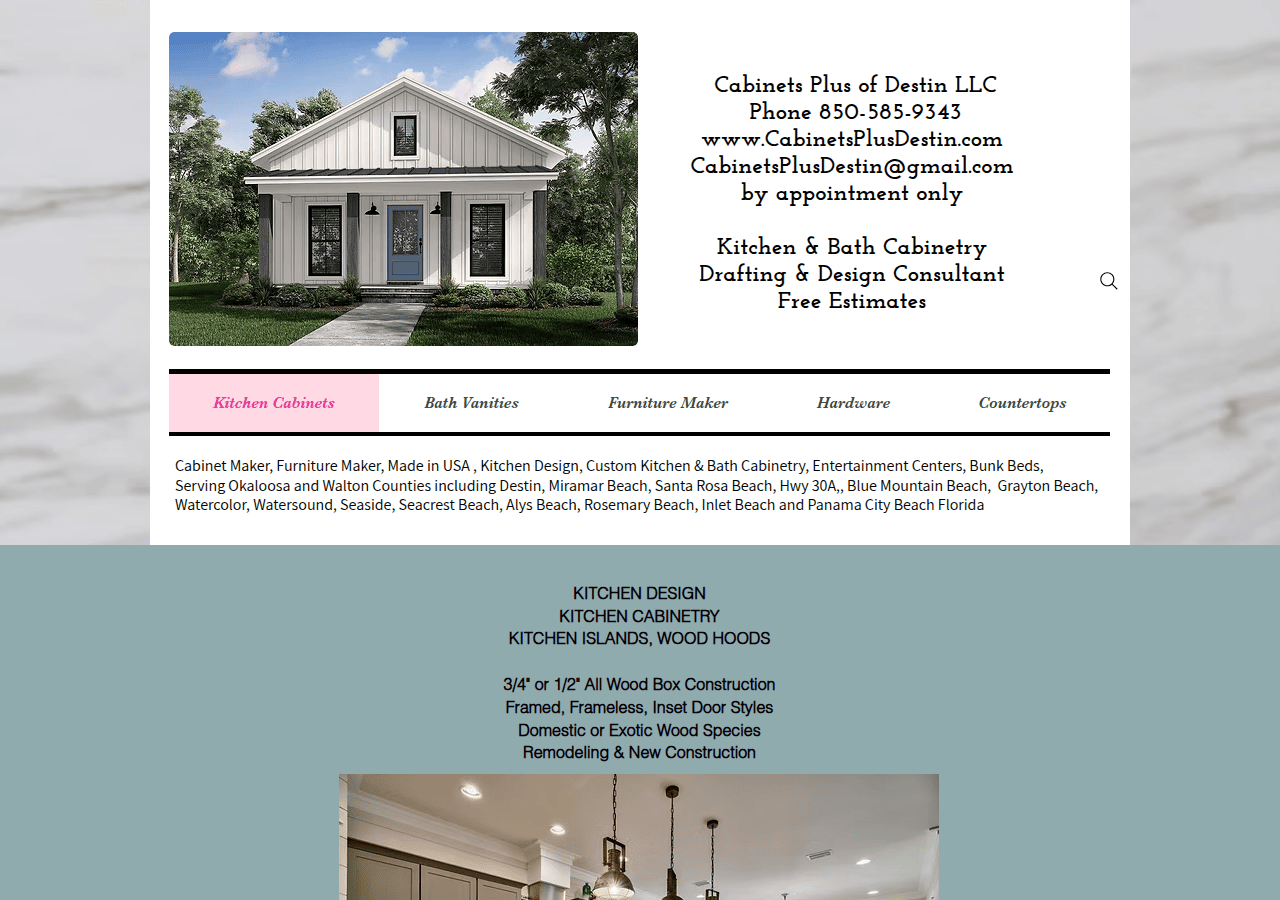Screenshot of destincabinets.com