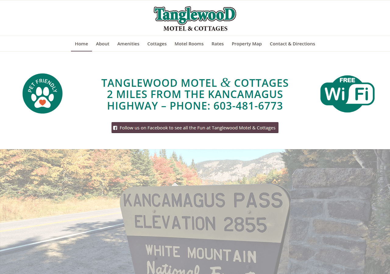 Screenshot of tanglewoodmotel.com