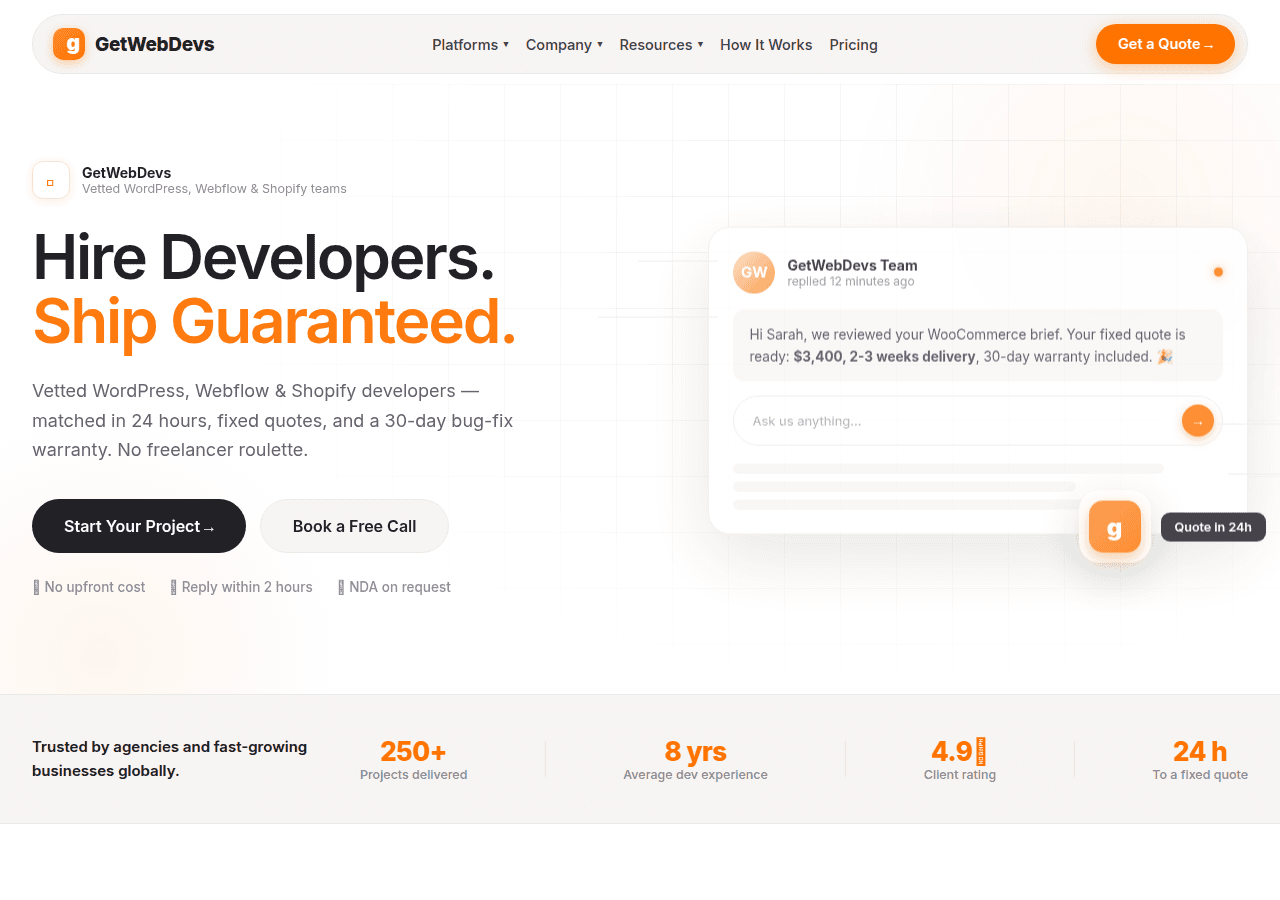 Screenshot of getwebdevs.com