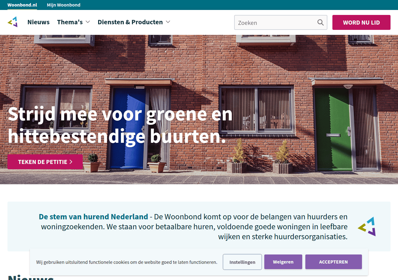 Screenshot of woonbond.nl