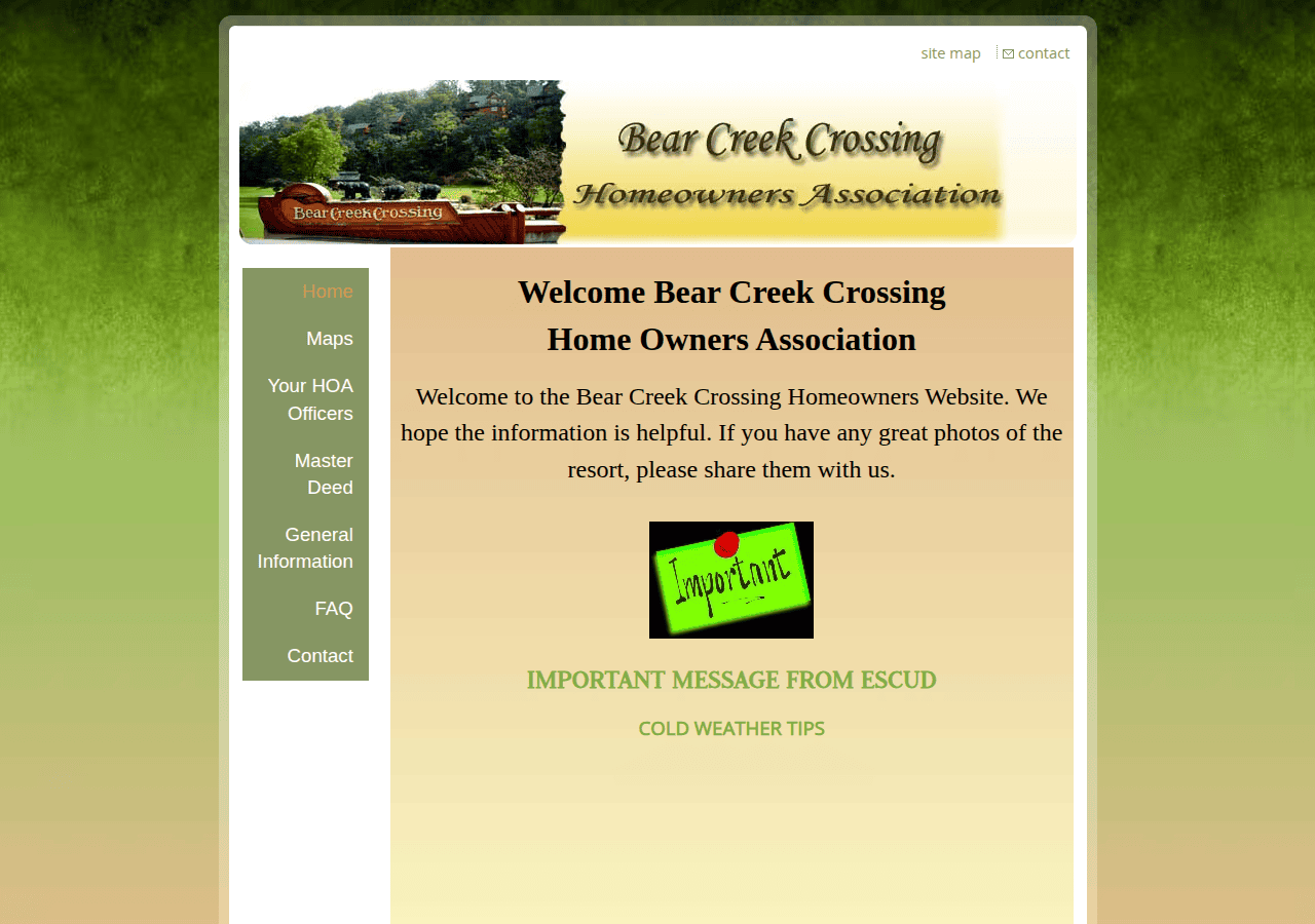 Screenshot of bearcreekcrossinghoa.com