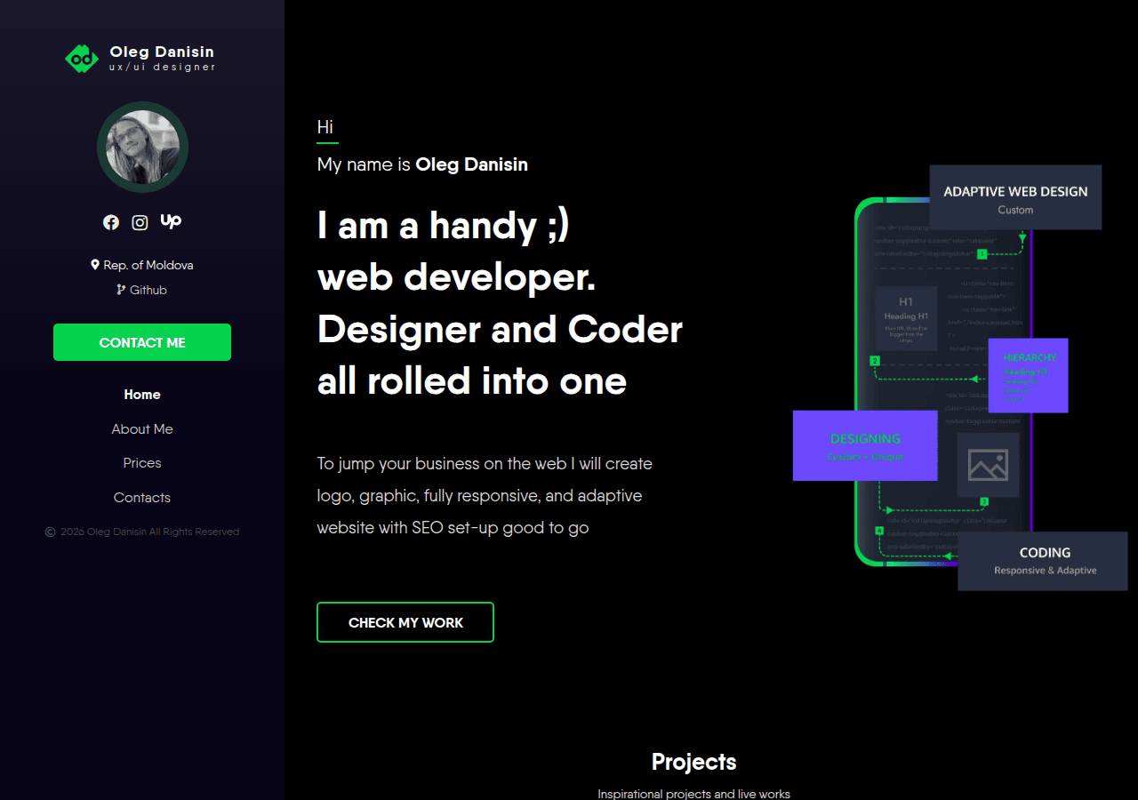Screenshot of olegdanisin.net