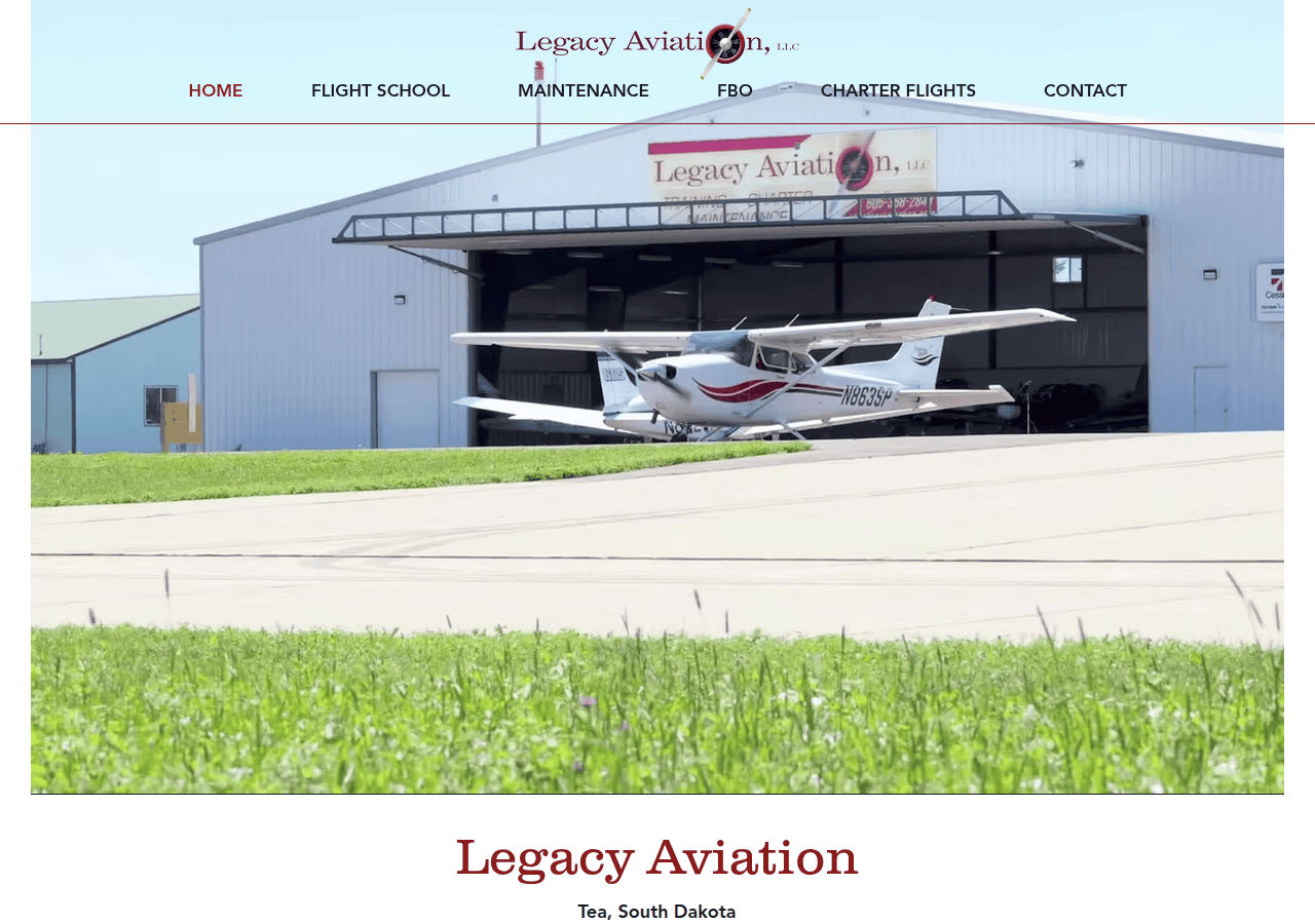 Screenshot of legacyaviationsd.com