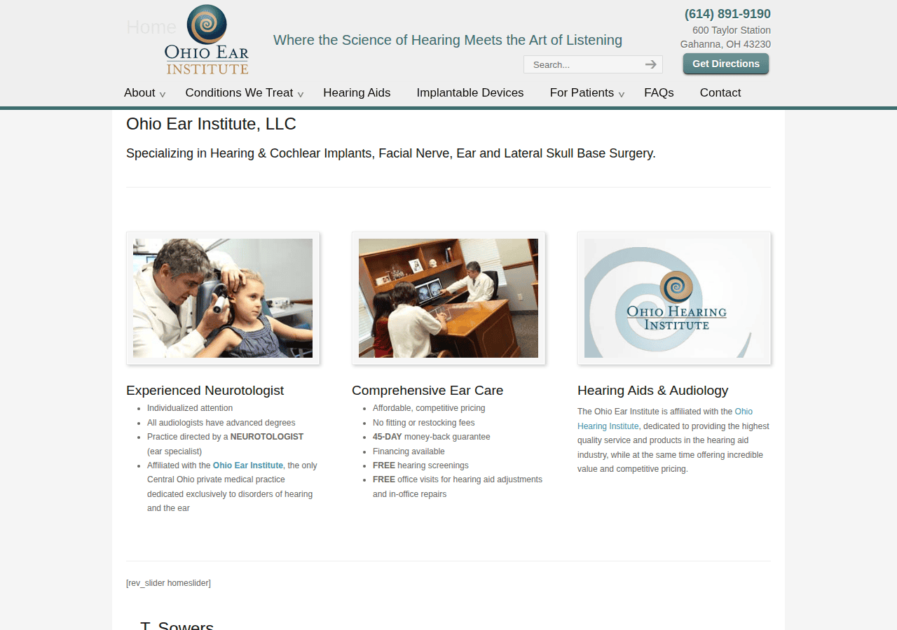 Screenshot of ohioear.com