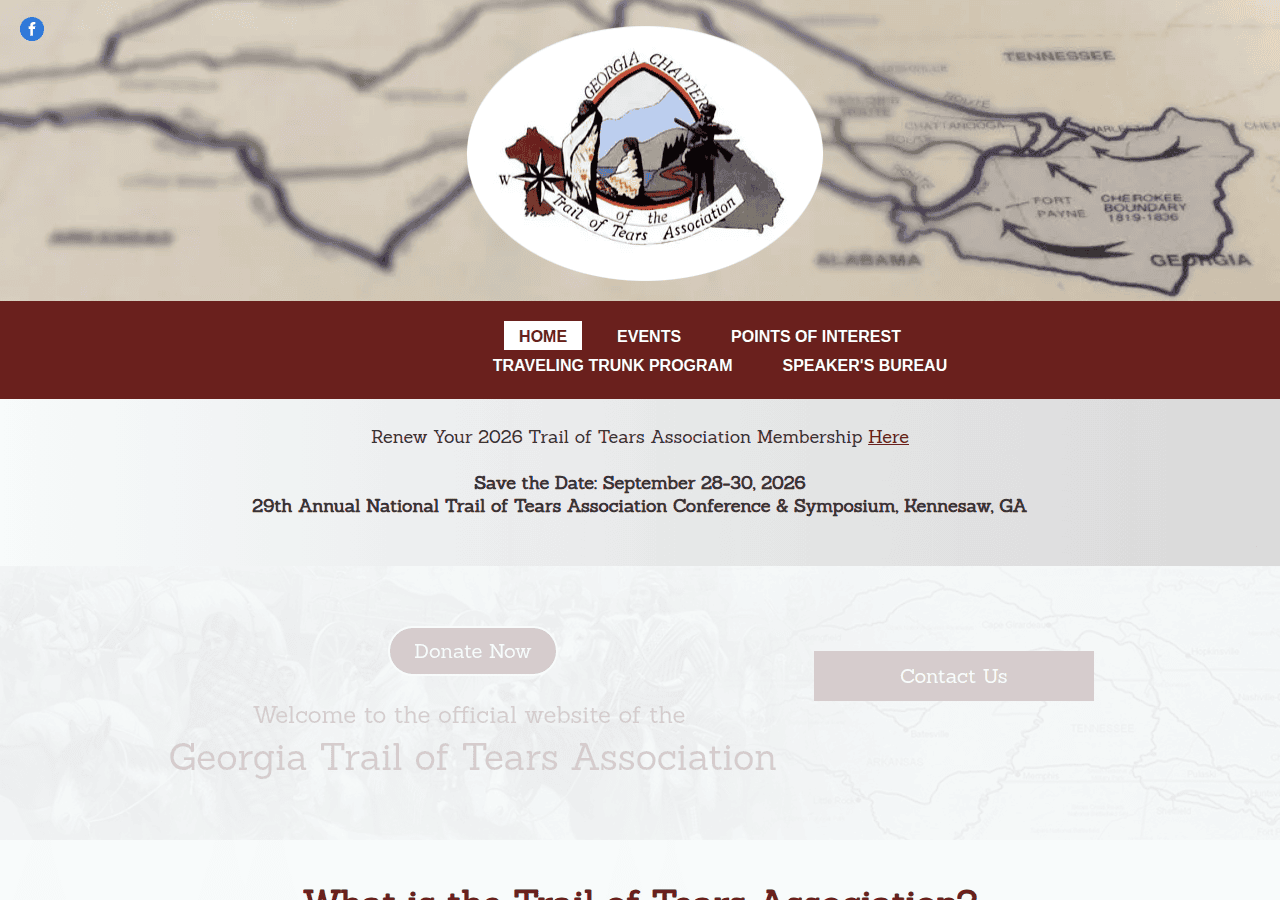 Screenshot of gatrailoftears.com