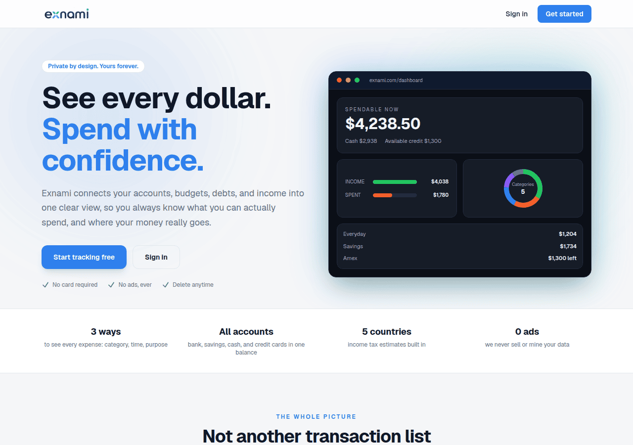 Screenshot of exnami.com