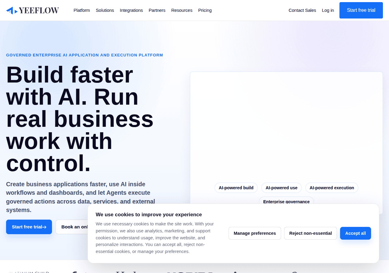 Screenshot of yeeflow.com