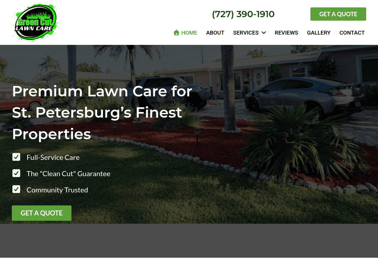 Screenshot of greencutlawncareinc.com