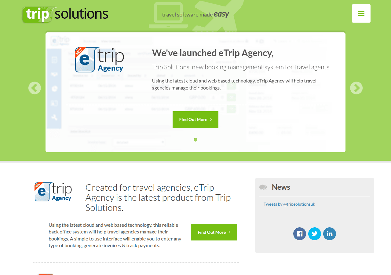 Screenshot of tripsolutions.co.uk