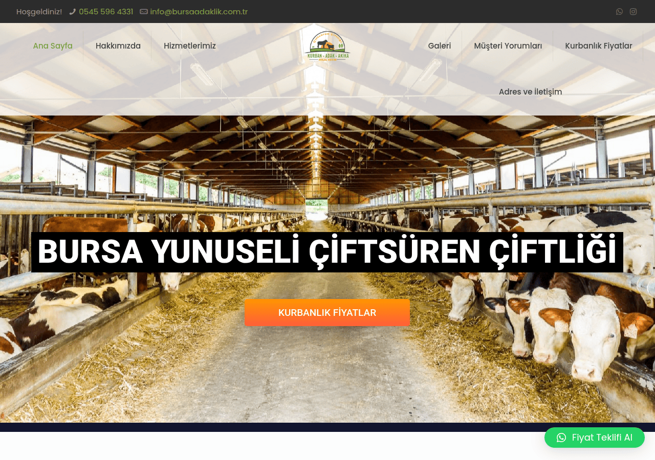 Screenshot of bursaadaklik.com.tr