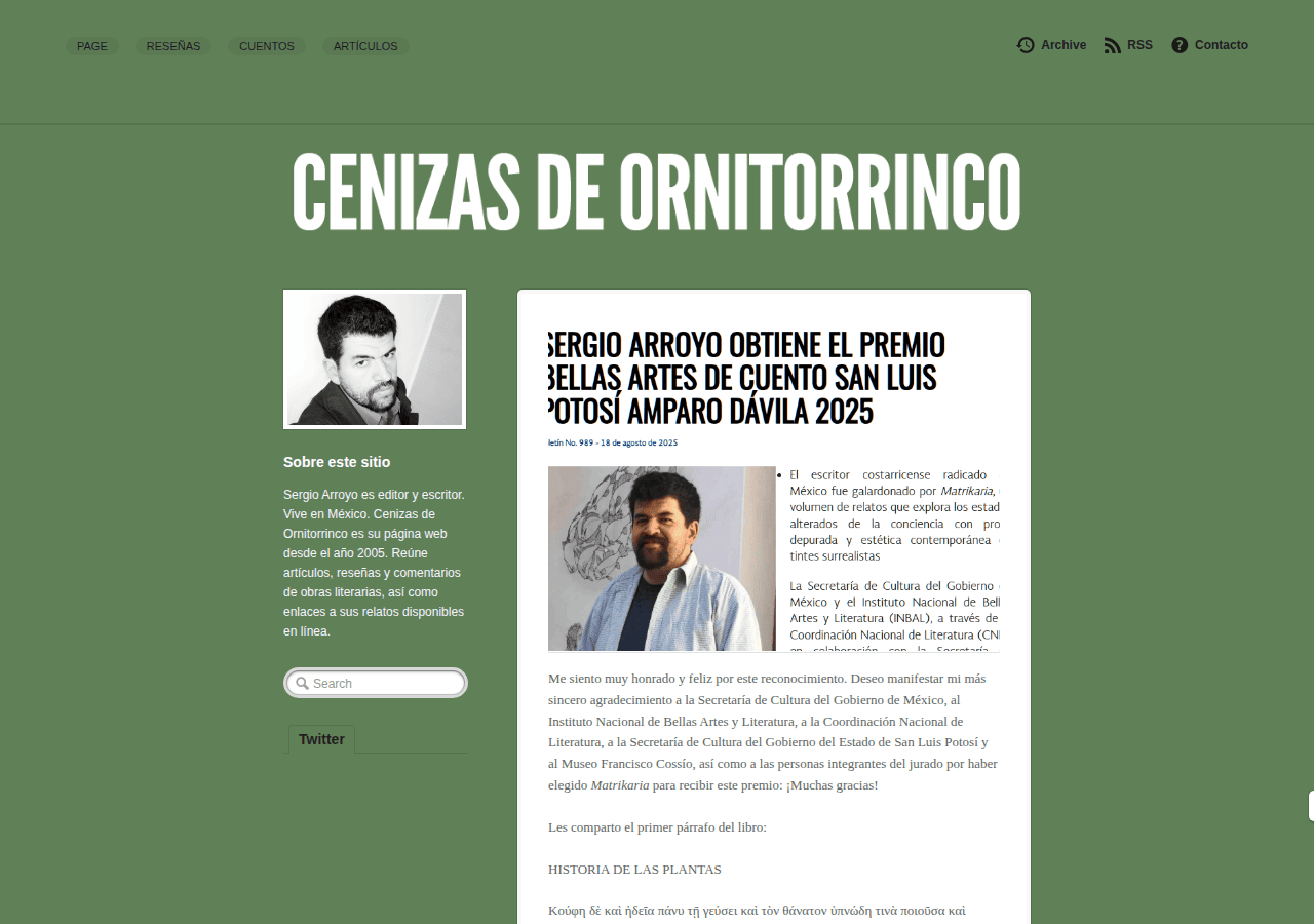Screenshot of sergioarroyo.com