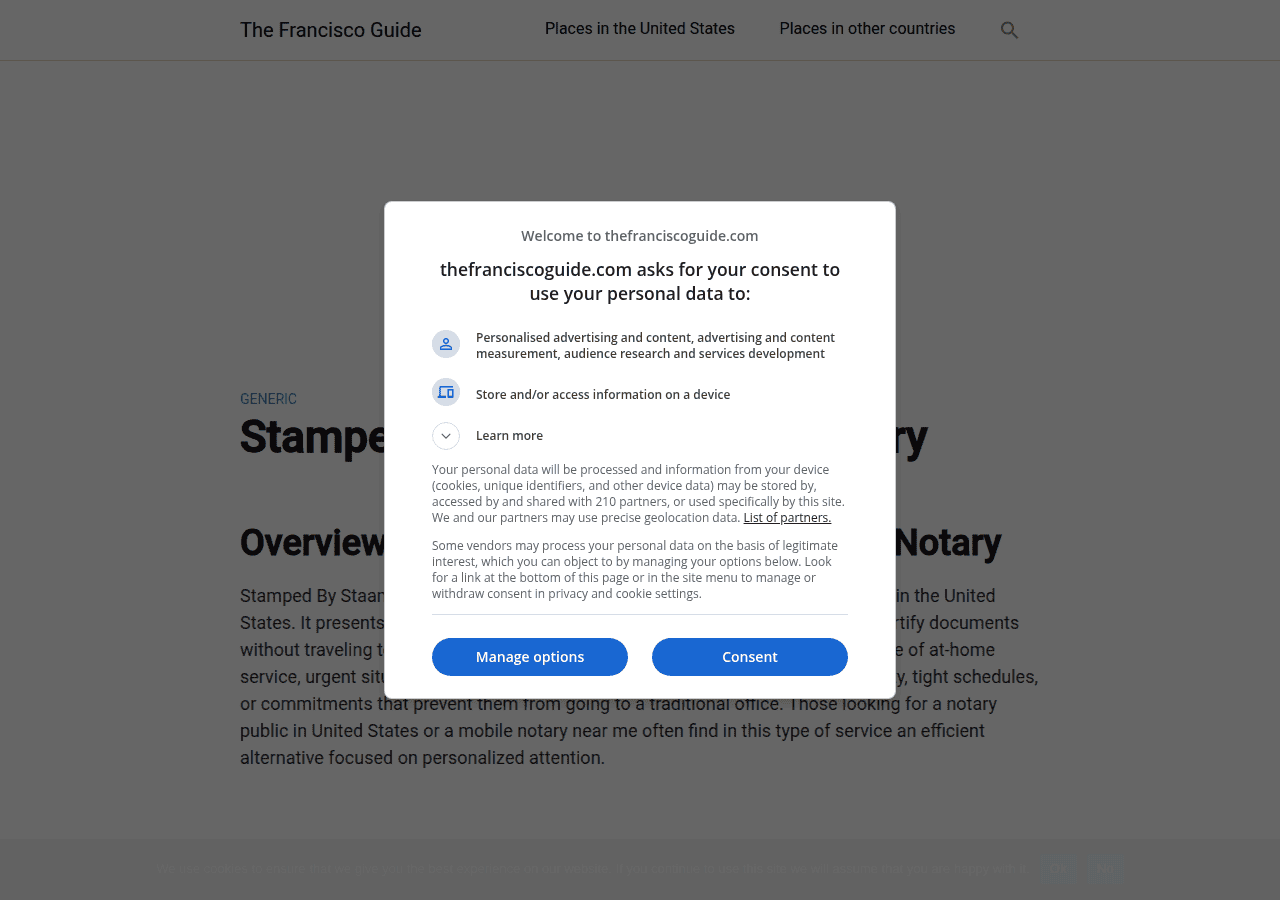 Screenshot of thefranciscoguide.com