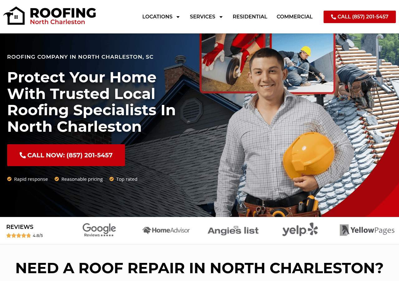 Screenshot of roofingnorthcharleston.com
