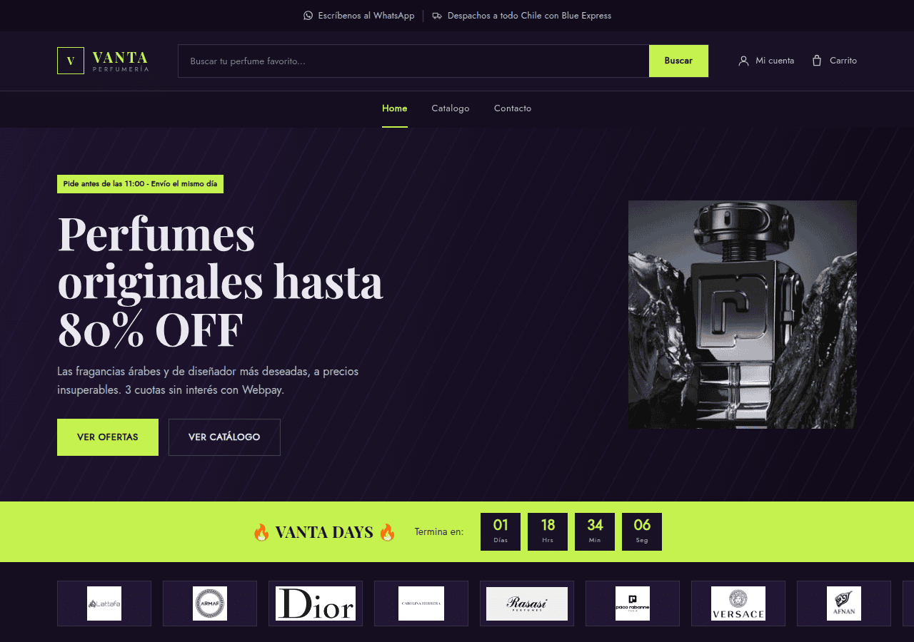 Screenshot of vantaperfumeria.cl