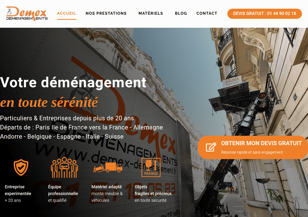 Screenshot of demexdemenagement.fr