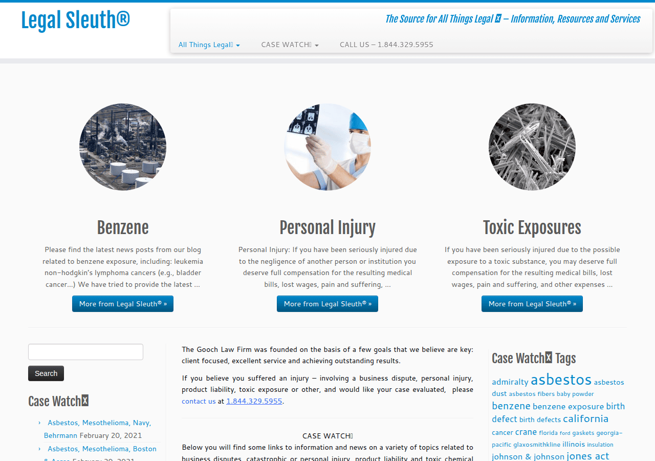 Screenshot of legalsleuth.com