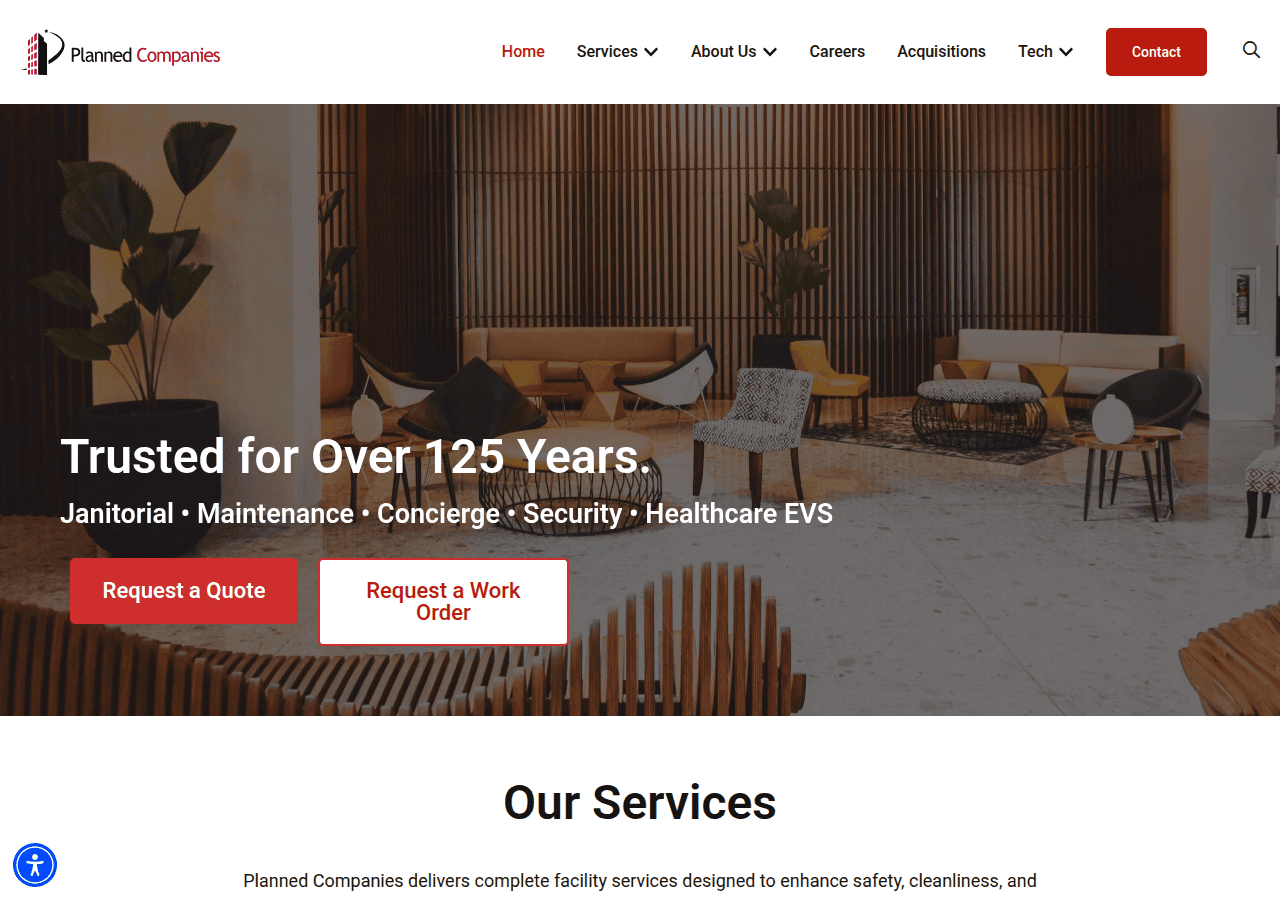 Screenshot of plannedcompanies.com