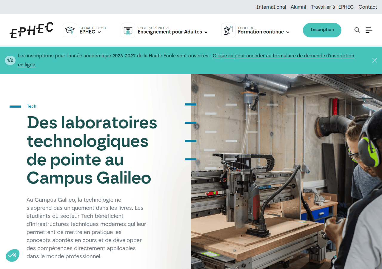 Screenshot of ephec.be
