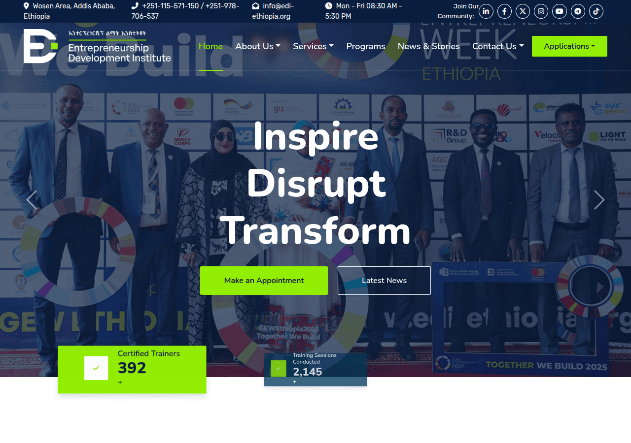 Screenshot of edi-ethiopia.org