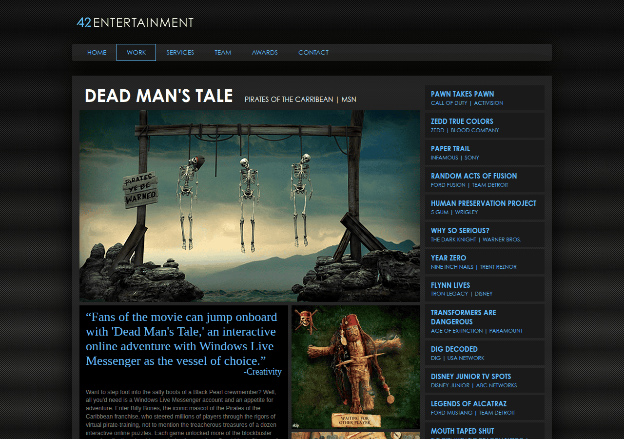 Screenshot of 42entertainment.com