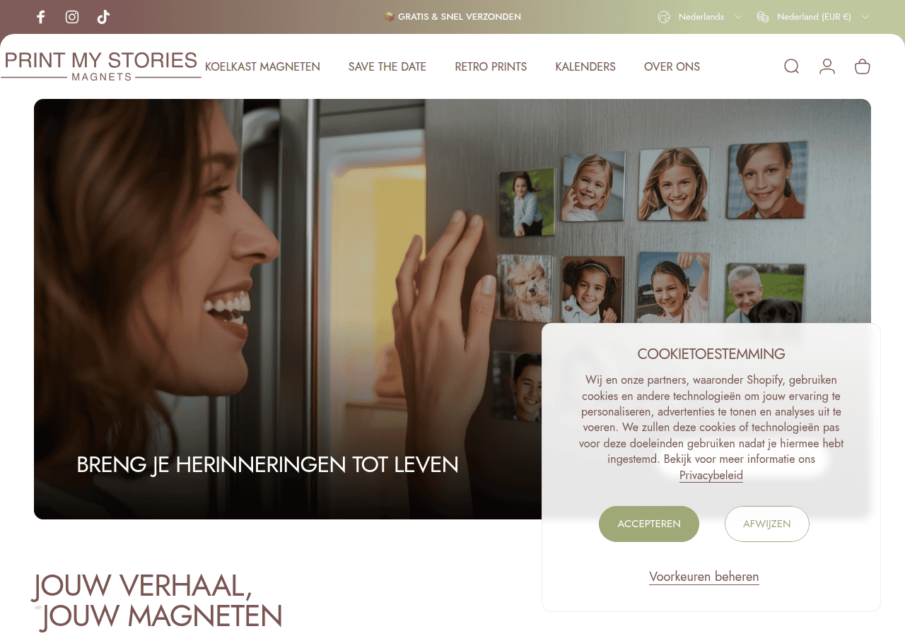 Screenshot of printmystories.nl
