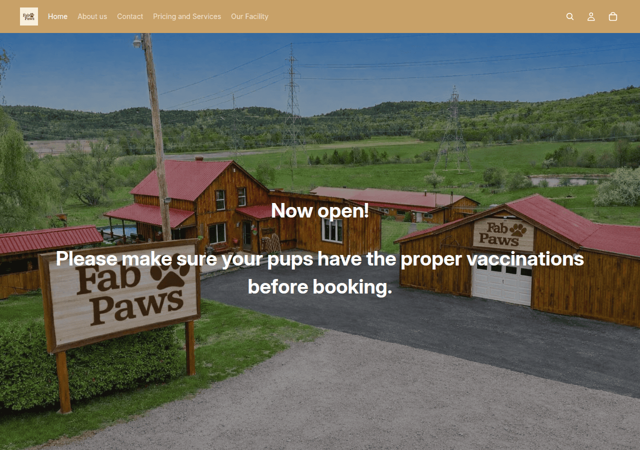 Screenshot of fabpaws.ca