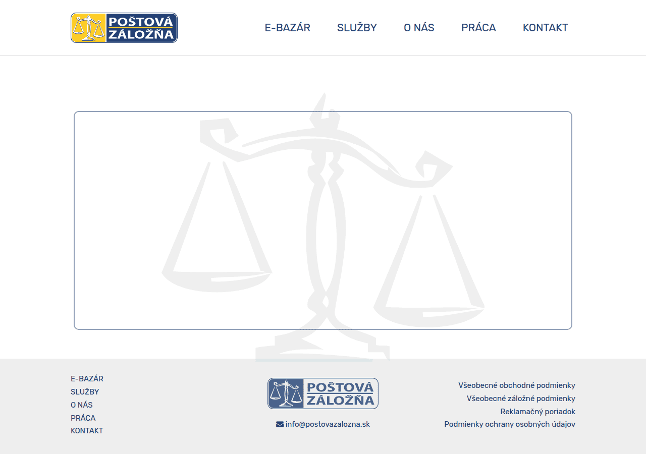 Screenshot of postovazalozna.sk
