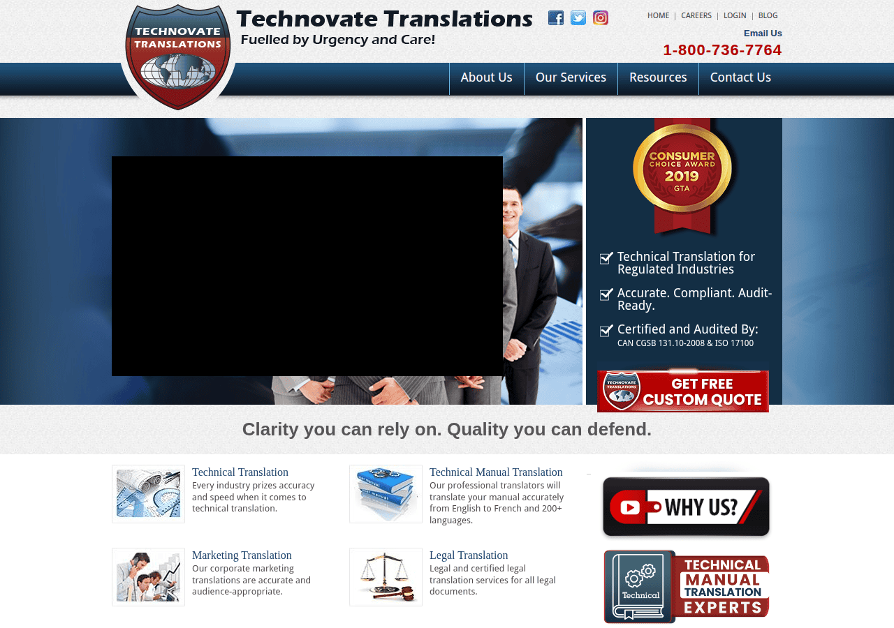 Screenshot of technovatetranslations.com
