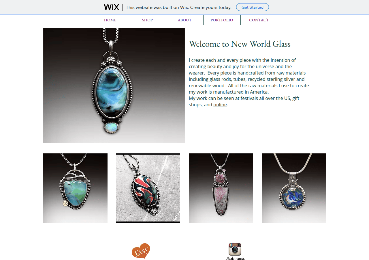 Screenshot of shop0001.wixsite.com