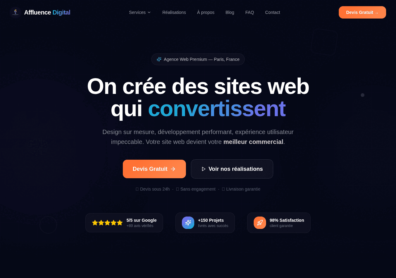 Screenshot of affluencedigital.fr
