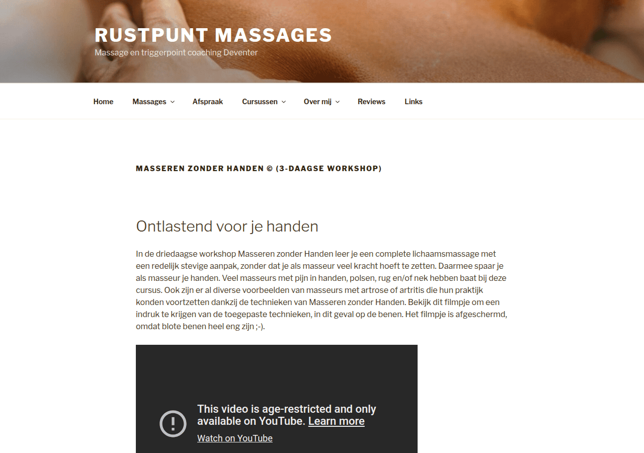 Screenshot of rustpuntmassages.nl