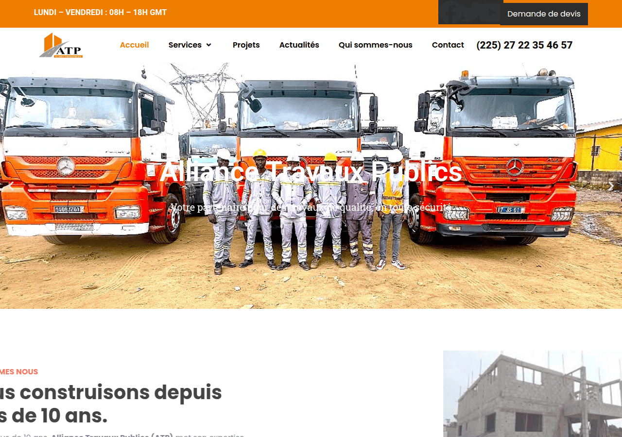 Screenshot of alliancetravauxpublics.com