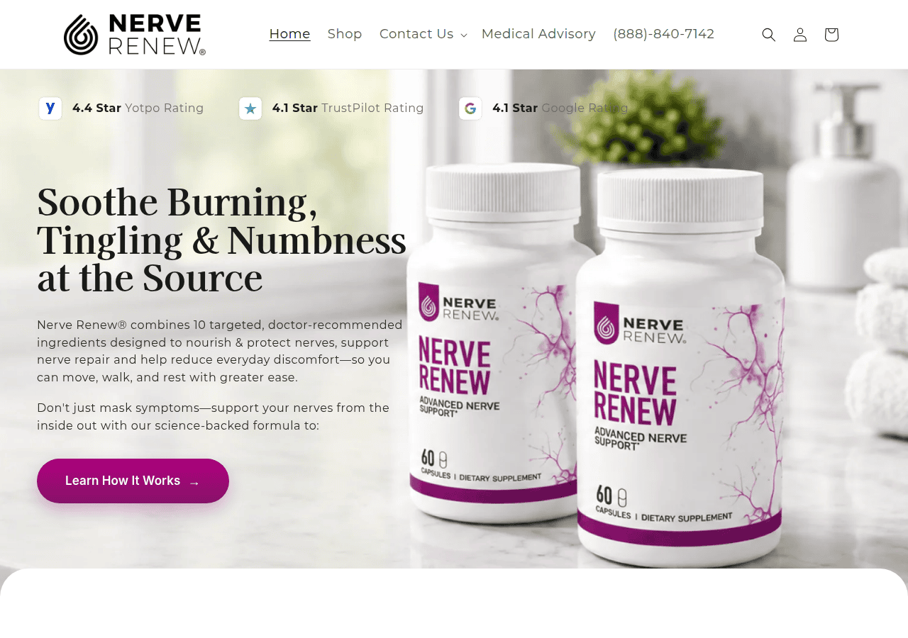 Screenshot of nerverenew.com