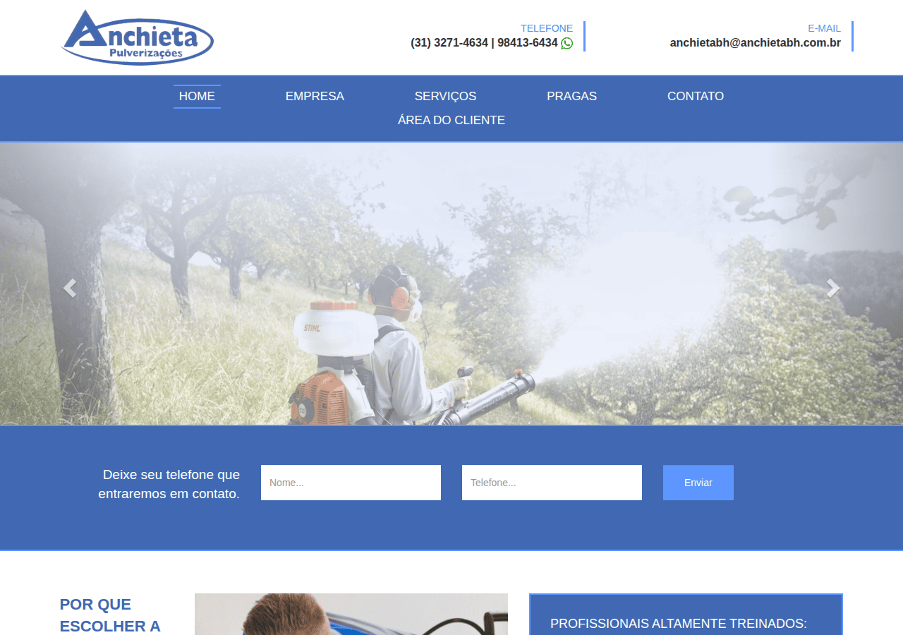 Screenshot of anchietapulverizacoes.com.br