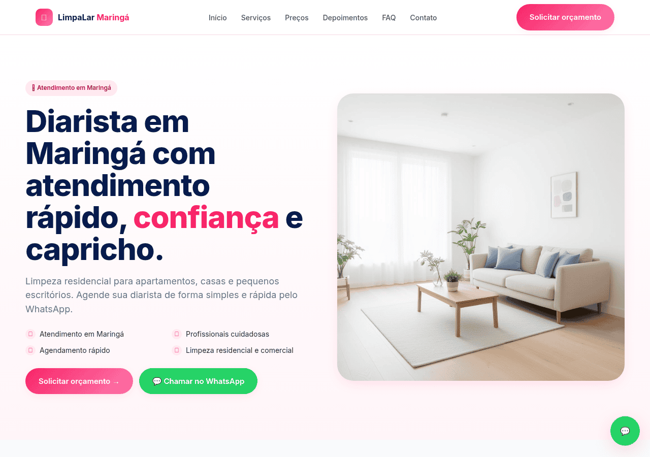 Screenshot of limpalarmaringa.com.br