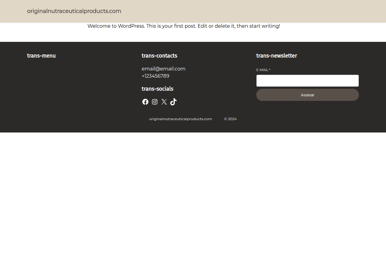 Screenshot of originalnutraceuticalproducts.com
