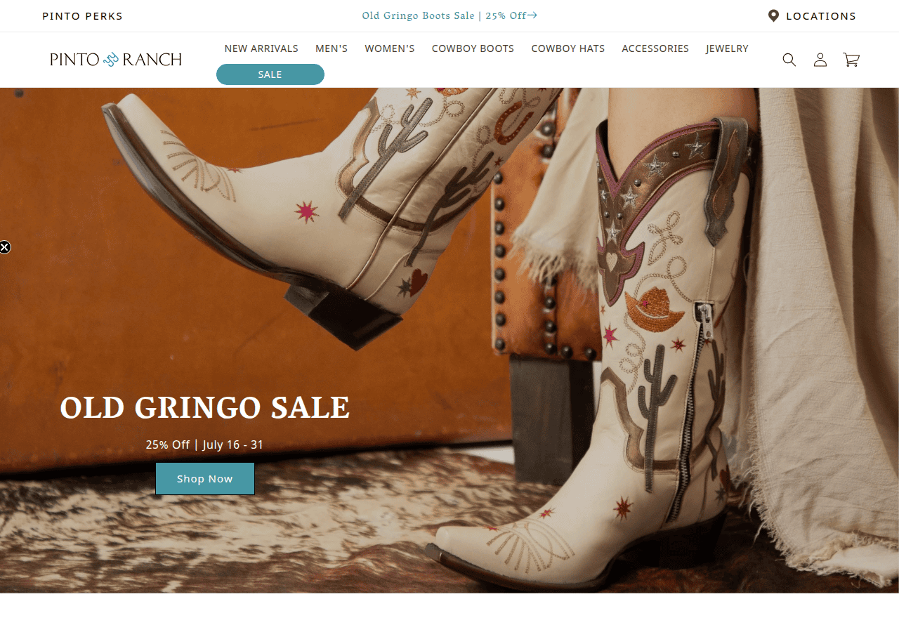 Screenshot of pintoranch.com