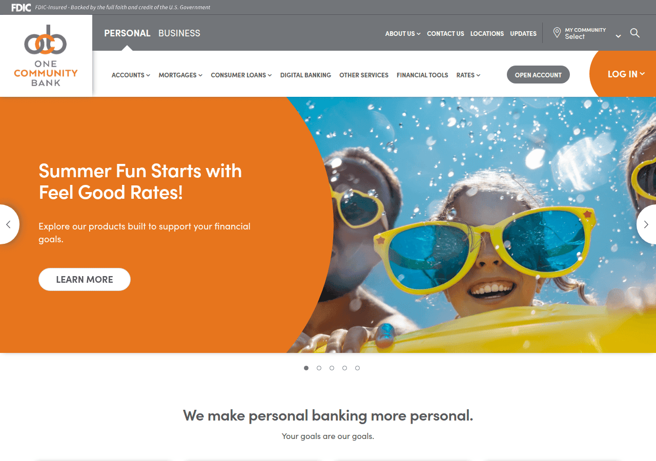 Screenshot of onecommunity.bank