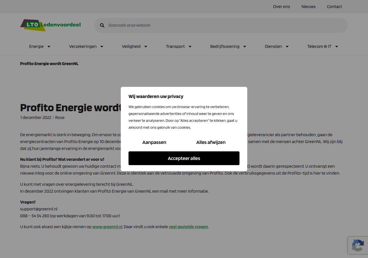 Screenshot of ltoledenvoordeel.nl