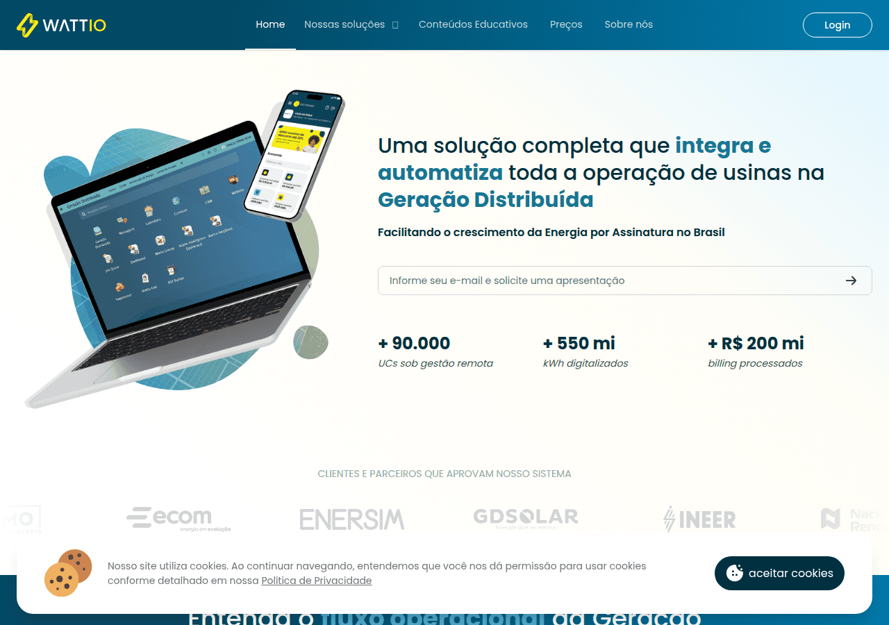 Screenshot of wattio.com.br