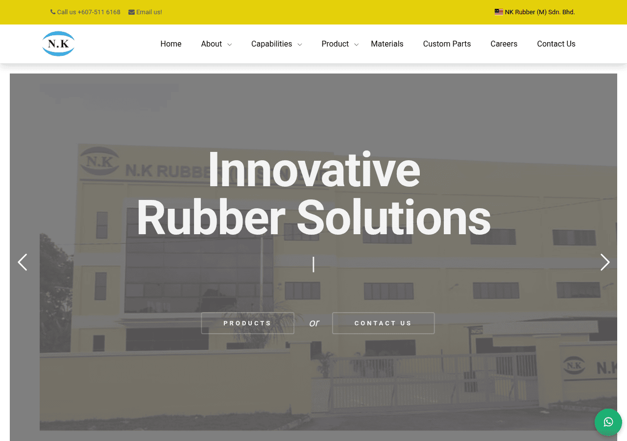 Screenshot of nkrubber.com.my