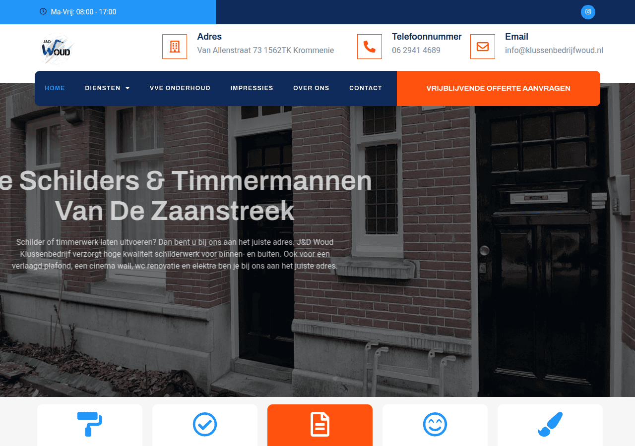 Screenshot of klussenbedrijfwoud.nl